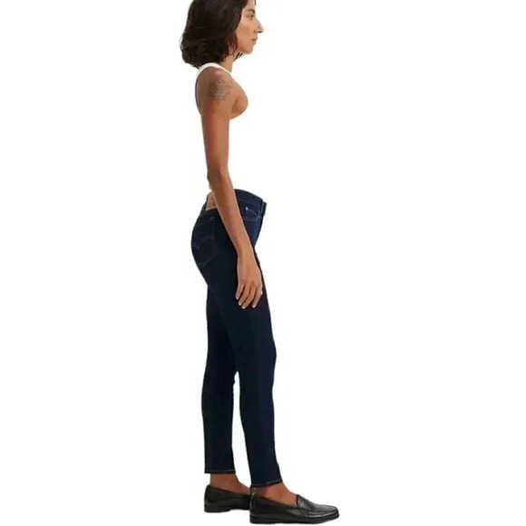 Levi's 711 Skinny Jeans Dark Wash Medium Rise Size 27 - Picture 2 of 15